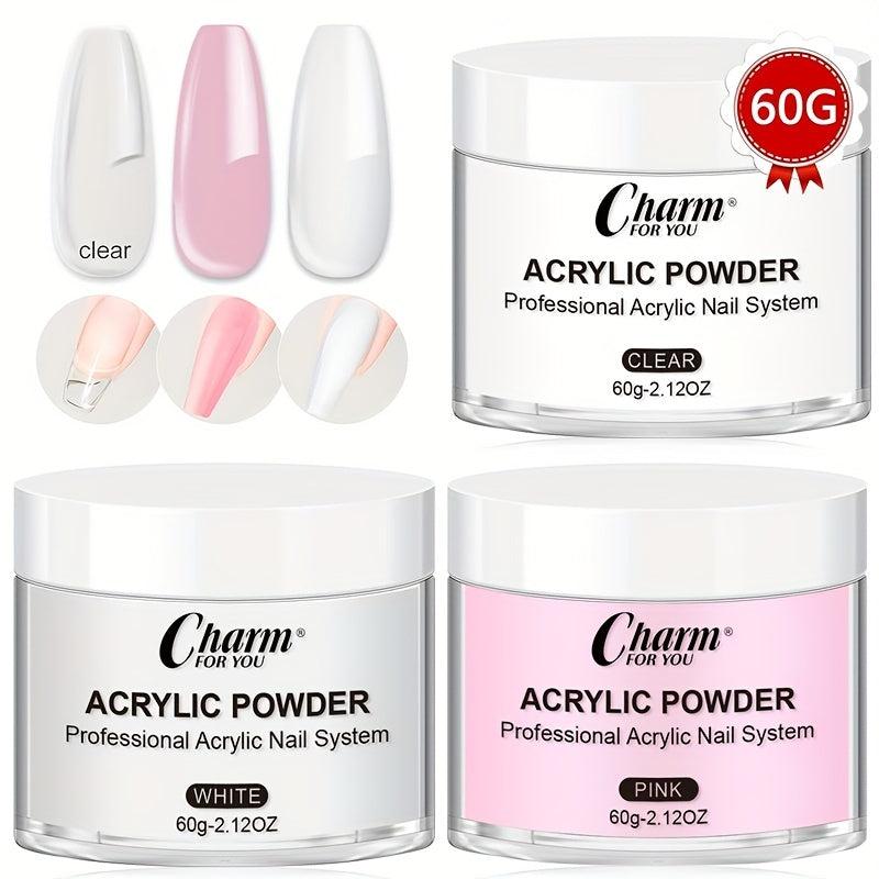 60g Acrylic Nail Powder for 3D Nail Manicure Extension - Clear Pink