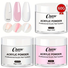 60g Acrylic Nail Powder for 3D Nail Manicure Extension - Clear Pink