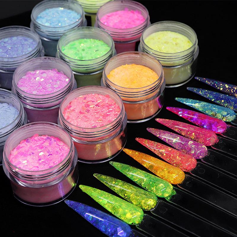 15g Glitter Acrylic Powder with Sequins for Nail Art - Sparkling Decoration