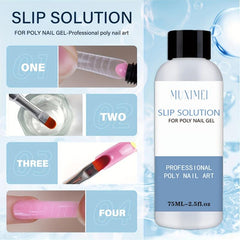 Poly Nail Gel Kit Slip Solution Set 75ml Extension Gel Anti Stick Liquid