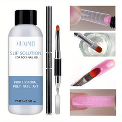 Poly Nail Gel Kit Slip Solution Set 75ml Extension Gel Anti Stick Liquid