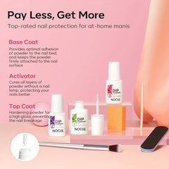 11 Pcs Dip Powder Nail Kit Starter Set with 4 Colors for French Mani