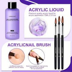 Acrylic Nail Kit with Liquid Monomer Set