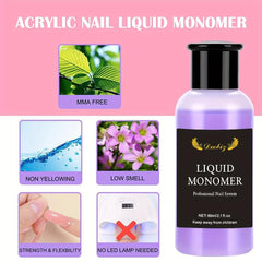Acrylic Nail Kit with Powder, Liquid Monomer, Brush, Primer, Dehydrator