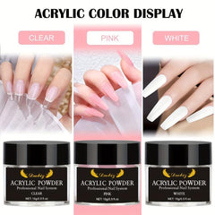 Acrylic Nail Kit with Powder, Liquid Monomer, Brush, Primer, Dehydrator