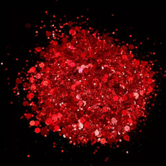 50G Bag Holographic Nail Glitter Powder Mixed Size Hexagon Flakes