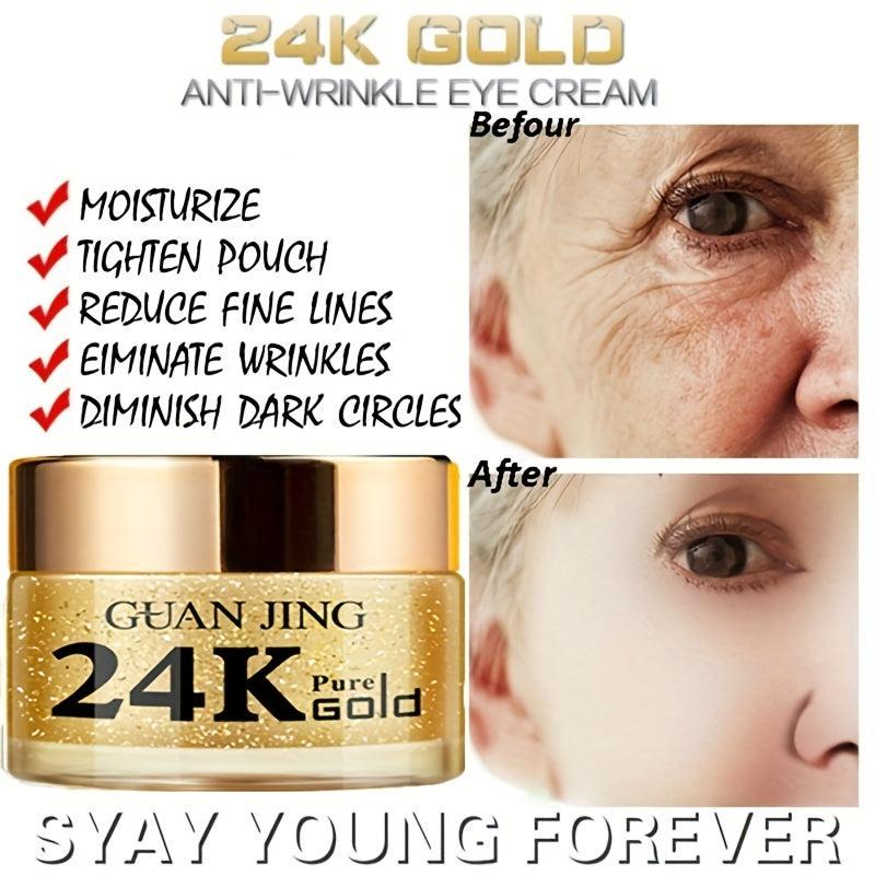 24K Serum Eye Cream Hyaluronic Peptide Collagen Anti-Wrinkle Dark Circles Creme