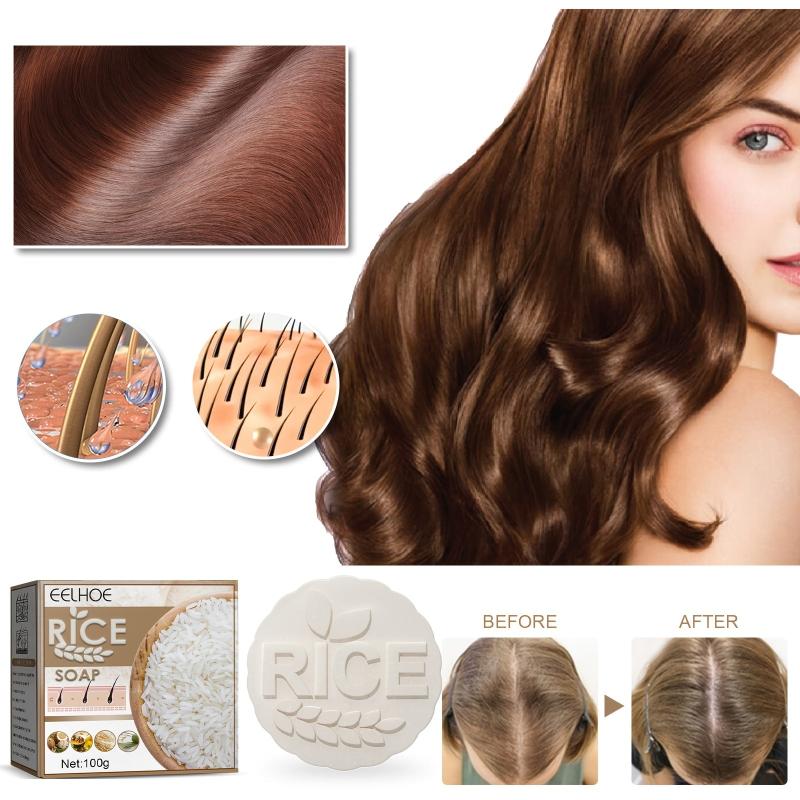Hair Growth Shampoo Soap Rice Dropping Preventing Nourishing Hair Care