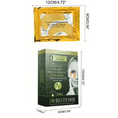 24k Golden Eye Mask Hydrating Moisturizing - Dark Circles Firming Eye Skin Mask