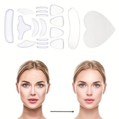 18pcs Transparent Silicone Anti Wrinkle Patches for Face and Neck