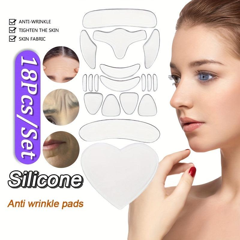 18pcs Transparent Silicone Anti Wrinkle Patches for Face and Neck