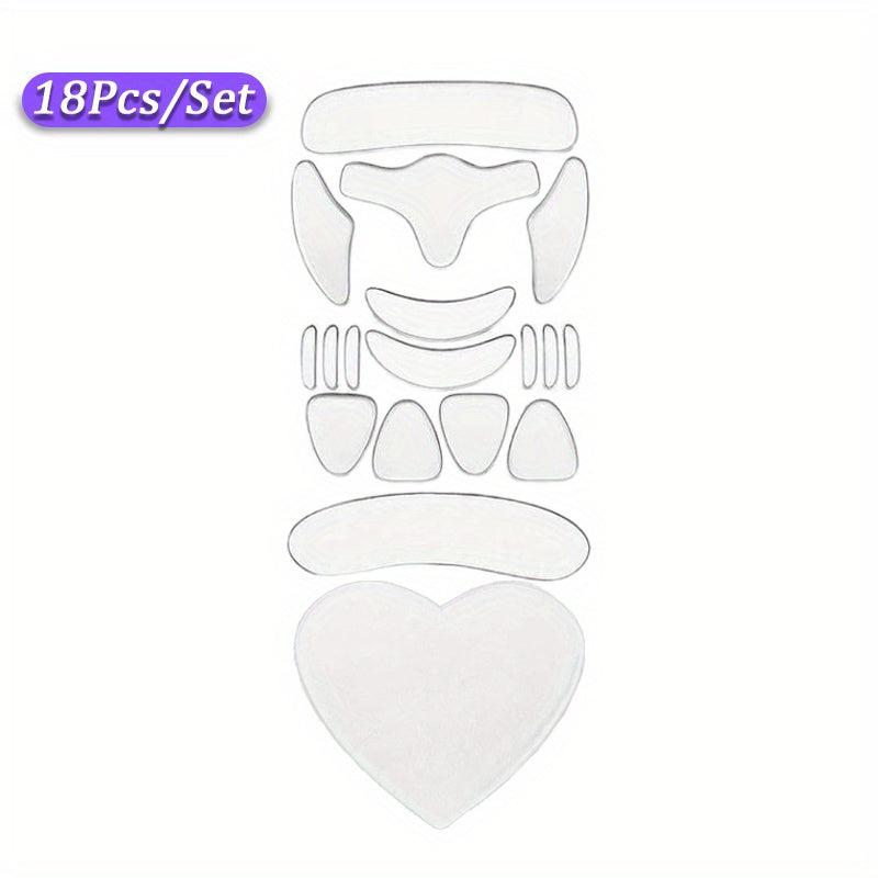 18pcs Transparent Silicone Anti Wrinkle Patches for Face and Neck