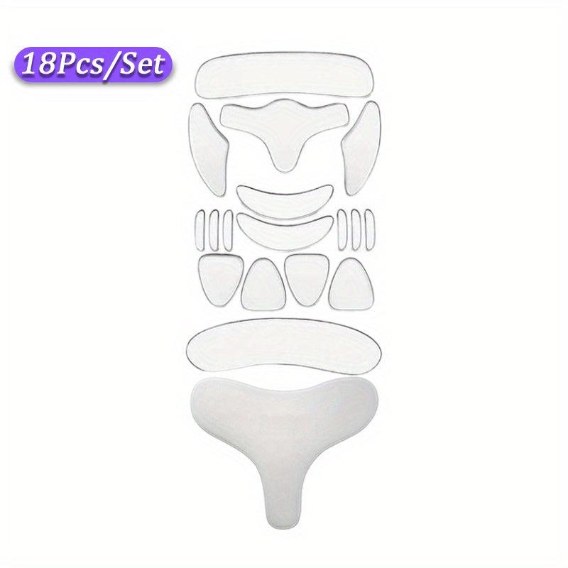 18Pcs Silicone Fade Fine Line On Face Neck Chest Sticker Set