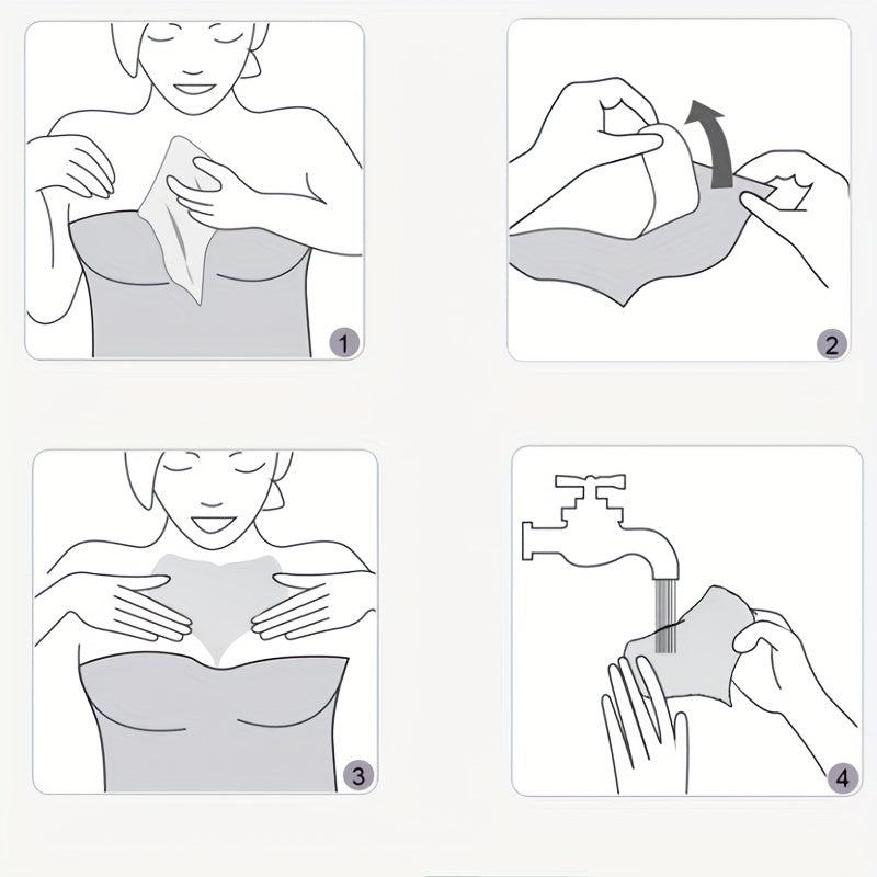 Peach Shaped Silicone Smooth Wrinkle Breast Patch Reusable Wrinkle Care