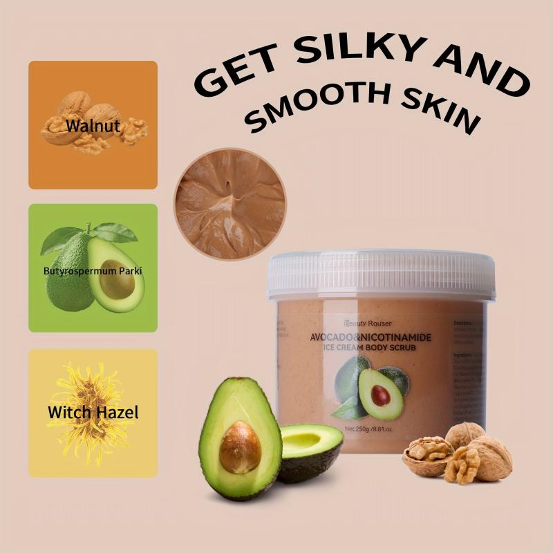 Avocado Scrub 8.81fl oz Cleans Excess Cuticles, Smooths Skin, Moisturizes