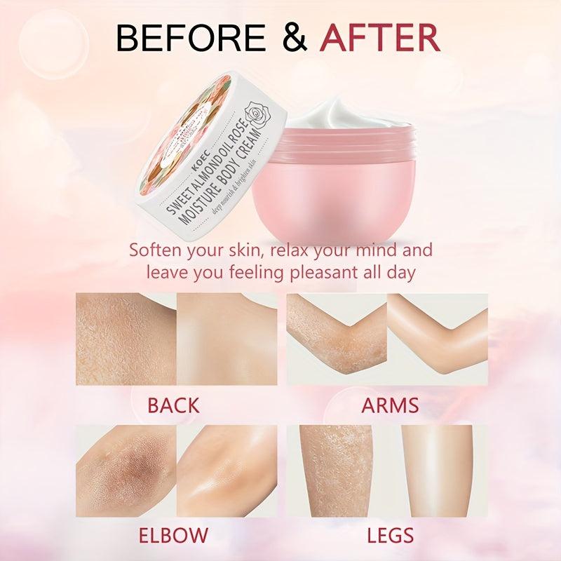 Rose & Almond Moisture Body Cream 200g Nourishing & Brightening Hydrating