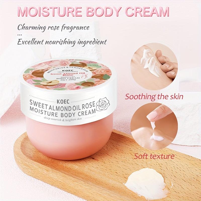 Rose & Almond Moisture Body Cream 200g Nourishing & Brightening Hydrating