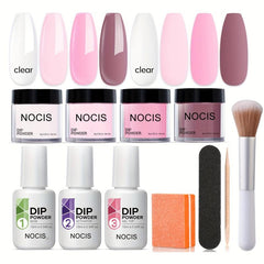 11 Pcs Dip Powder Nail Kit 4 Colors System Set with Base&Top Coat Activator