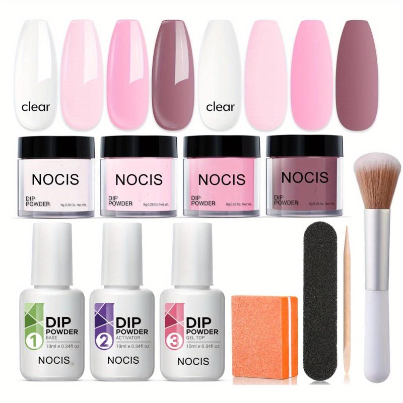 11 Pcs Dip Powder Nail Kit 4 Colors System Set with Base&Top Coat Activator