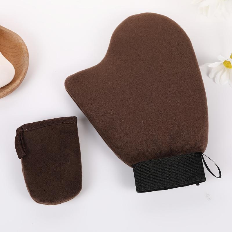 2 Pcs Brown Sunless Tanning Kits Self Tanning Mitt Brown Tanning Glove Set