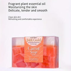 24K Golden Foil Carrot Vitamin A Soap Essential Soap 150g