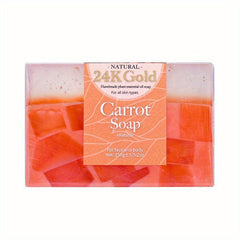 24K Golden Foil Carrot Vitamin A Soap Essential Soap 150g