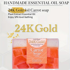 24K Golden Foil Carrot Vitamin A Soap Essential Soap 150g