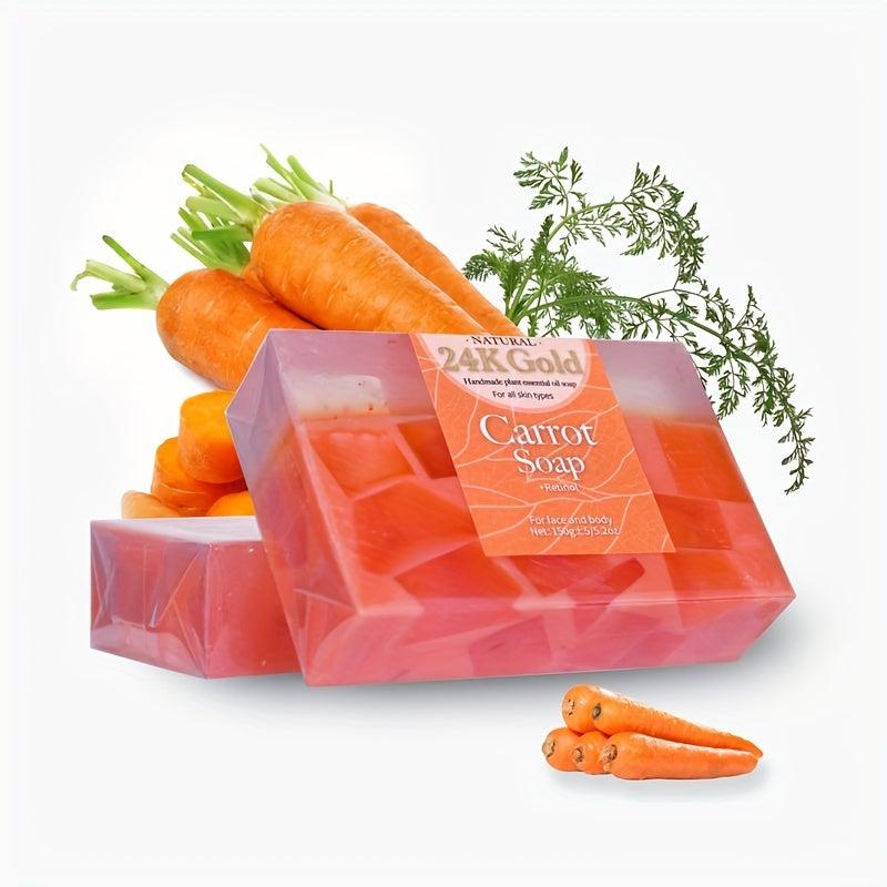 24K Golden Foil Carrot Vitamin A Soap Essential Soap 150g