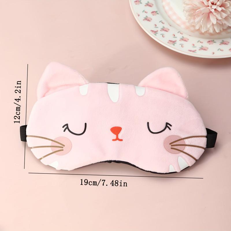 Cartoon Cat Plush Eye Mask Travel Rest Sleep Shade for Women