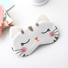 Cartoon Cat Plush Eye Mask Travel Rest Sleep Shade for Women