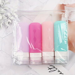 Silicone Travel Bottle Set 90ml Squeezable for Lotion Shampoo Soap