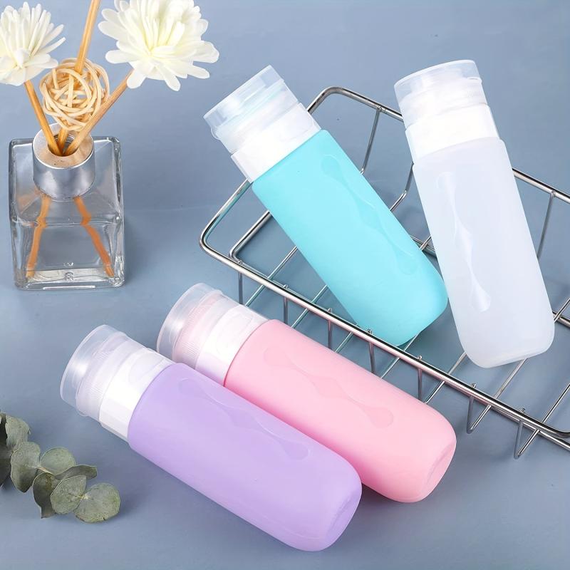 Silicone Travel Bottle Set 90ml Squeezable for Lotion Shampoo Soap