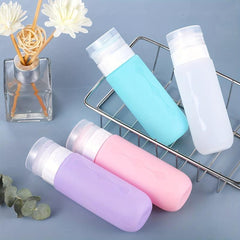 Silicone Travel Bottle Set 90ml Squeezable for Lotion Shampoo Soap