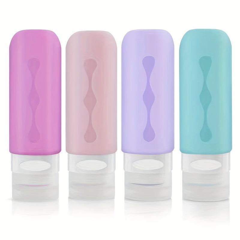 Silicone Travel Bottle Set 90ml Squeezable for Lotion Shampoo Soap