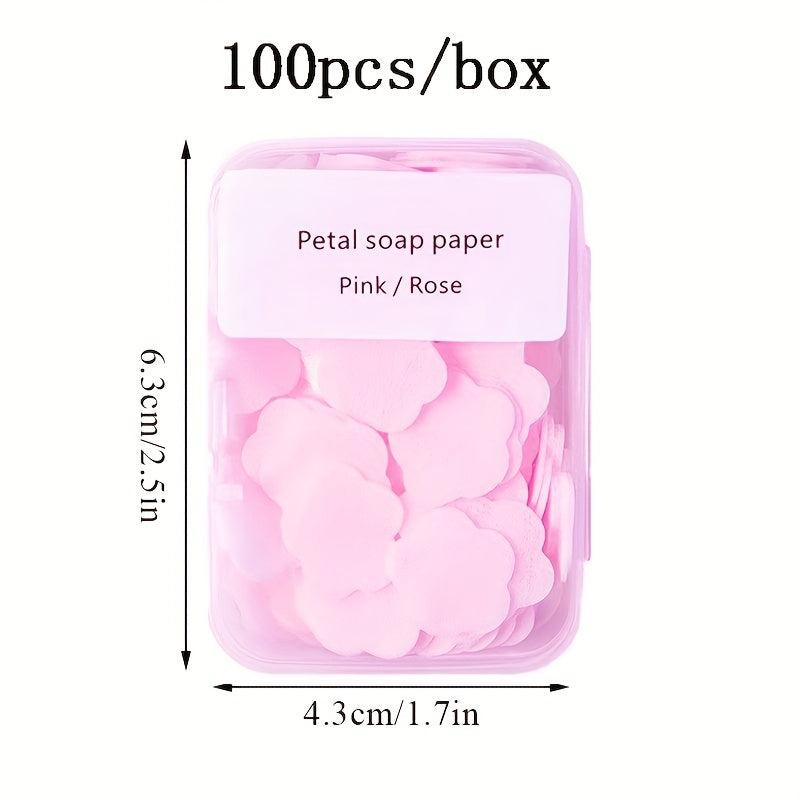 100pcs Portable Soap Paper Mini Flower Shape Sheets for Handwashing