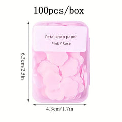 100pcs Portable Soap Paper Mini Flower Shape Sheets for Handwashing