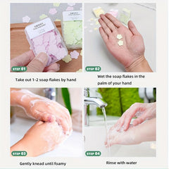 100pcs Portable Soap Paper Mini Flower Shape Sheets for Handwashing