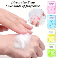 100pcs Portable Soap Paper Mini Flower Shape Sheets for Handwashing