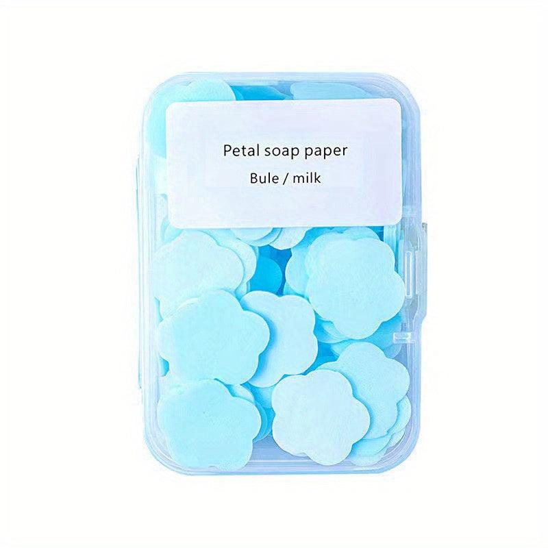 100pcs Portable Soap Paper Mini Flower Shape Sheets for Handwashing