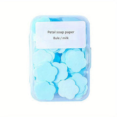 100pcs Portable Soap Paper Mini Flower Shape Sheets for Handwashing
