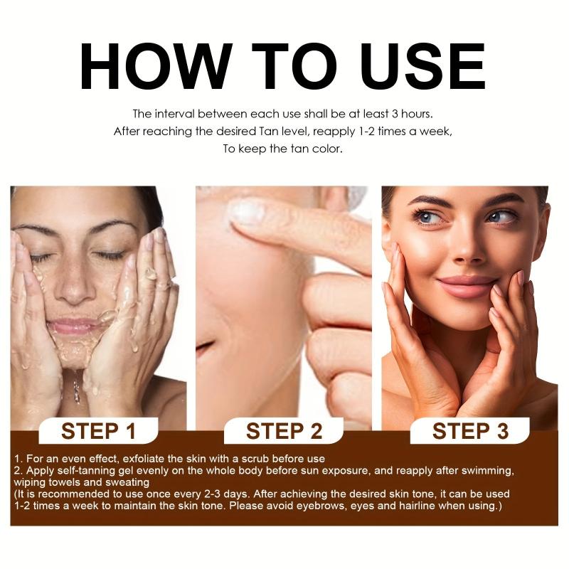 Natural Dark Brown Skin Self-Tanning Cream with Moisturizing Bronzing Effect