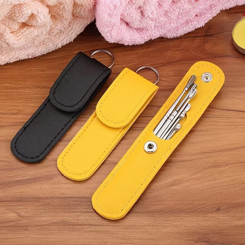 6 Pcs Stainless Steel Ear Pick Set with Storage Box
