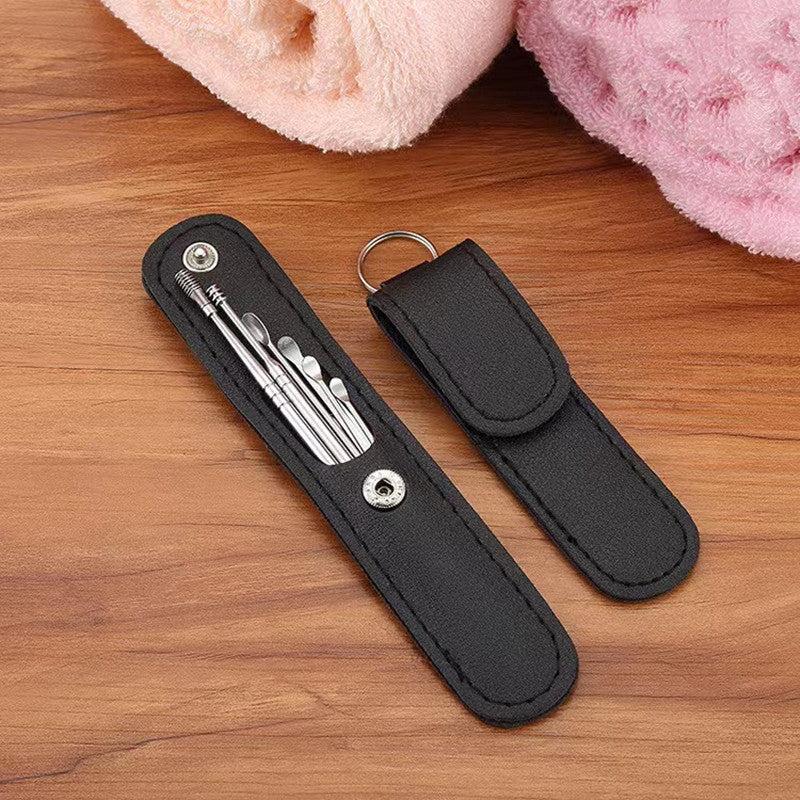 6 Pcs Stainless Steel Ear Pick Set with Storage Box