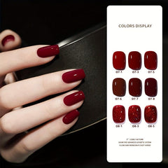 Glossy Wine Red Soak Off Gel Nail Polish