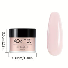 Aokitec 16Pcs Pink Glitter Dip Powder Nail Kit DIY Salon Dip System
