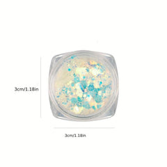 Iridescent Chunky Glitter Nail Flakes Mixed Hexagon Sequins Manicure Art
