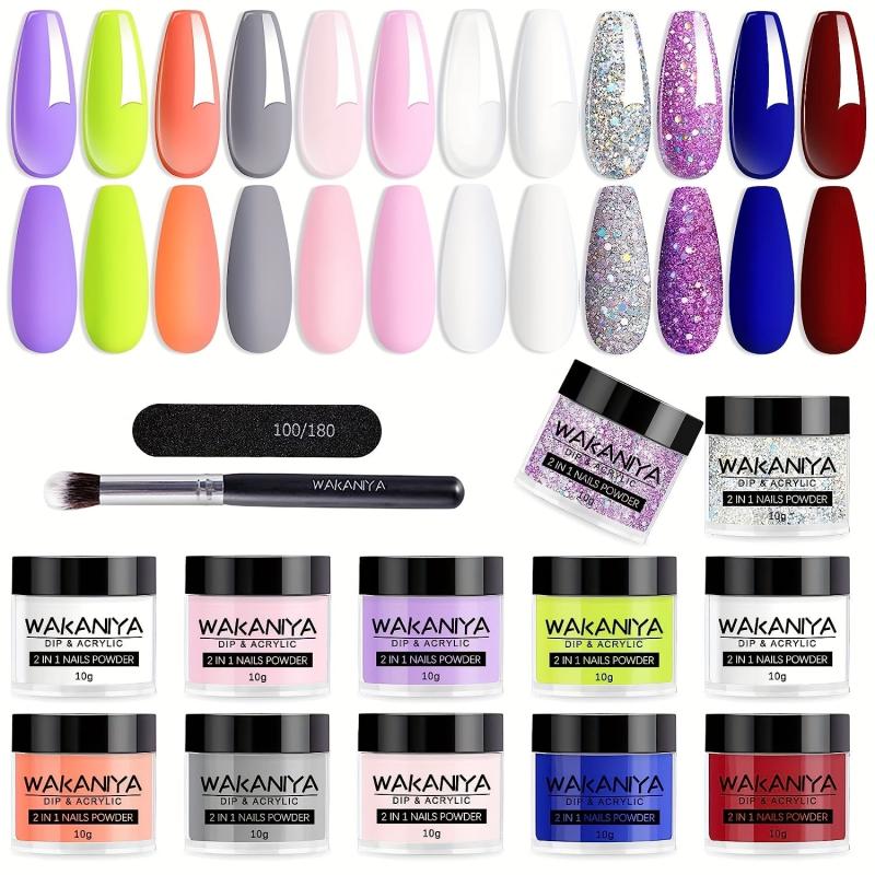 Dipping Powder 12 Colors Dip & Acrylic Nail Powder Starter Kits