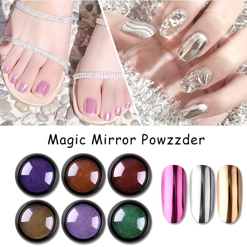 Holographic Laser Powder Nail Art Glitter Rose Titanium Powder