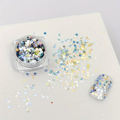 6 Colors Glitter Heart Shaped Nail Sequin