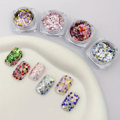 6 Colors Glitter Heart Shaped Nail Sequin